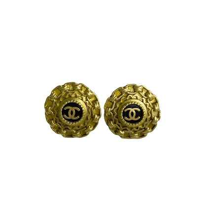 CHANEL Earring Gold Plated gold COCO Mark Women