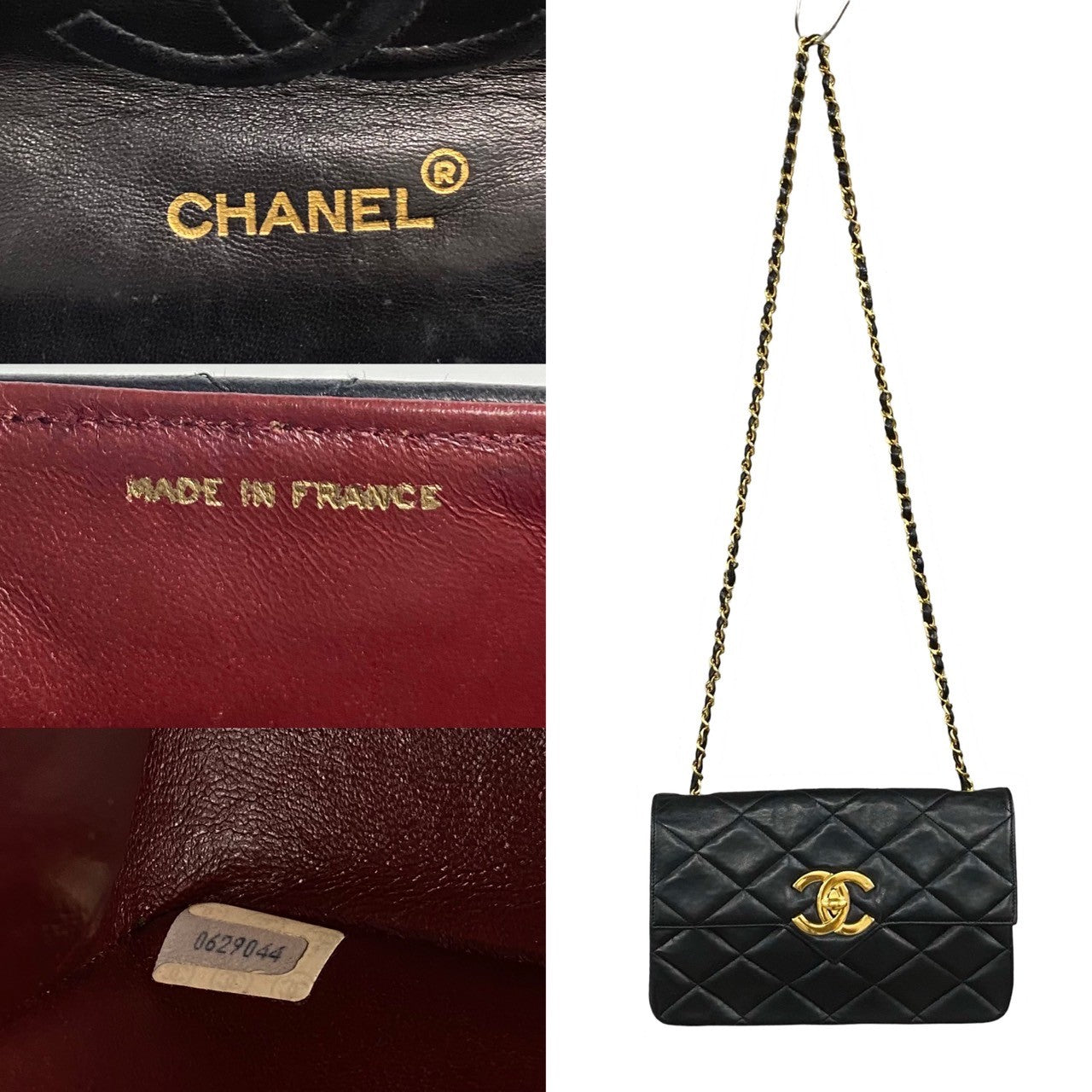CHANEL Shoulder Bag lambskin black COCO Mark Matrasse Women