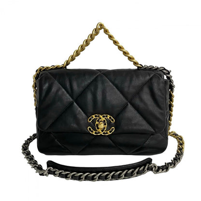 CHANEL Shoulder Bag lambskin black Matrasse chanel 19 Women