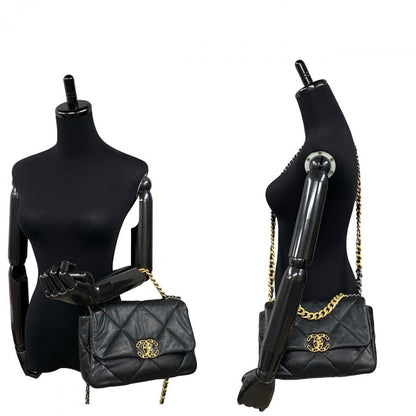 CHANEL Shoulder Bag lambskin black Matrasse chanel 19 Women
