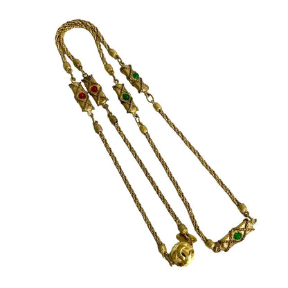 CHANEL Necklace Gold Plated, Color Stone gold Women