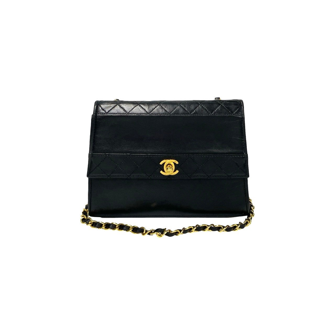 CHANEL Shoulder Bag lambskin black COCO Mark Matrasse Women