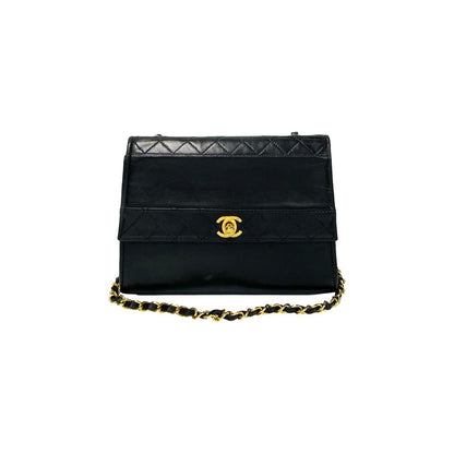 CHANEL Shoulder Bag lambskin black COCO Mark Matrasse Women