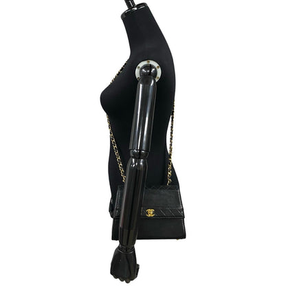 CHANEL Shoulder Bag lambskin black COCO Mark Matrasse Women