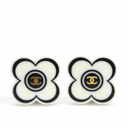 CHANEL Earring plastic white COCO Mark Women