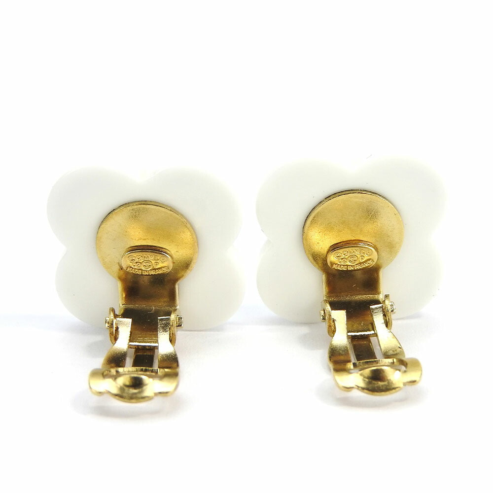 CHANEL Earring plastic white COCO Mark Women