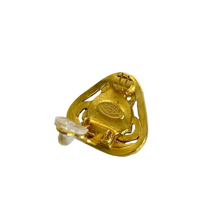 CHANEL Earring Gold Plated, Turquoise blue COCO Mark Women