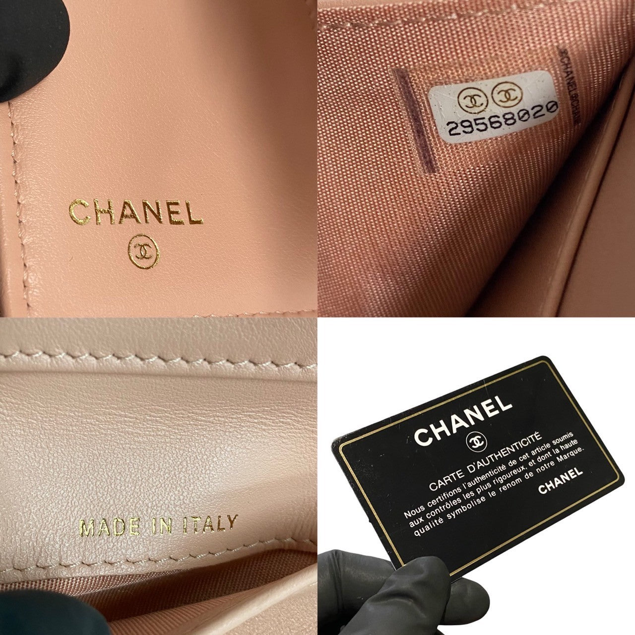 CHANEL Tri-fold wallet Matt caviar skin pink COCO Mark Boy chanel Women