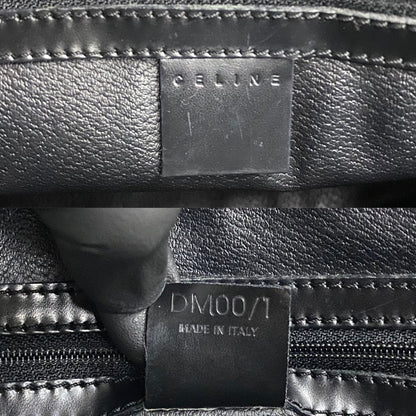 CELINE Handbag Leather, PVC black Macadam Blason Triomphe Pattern Women