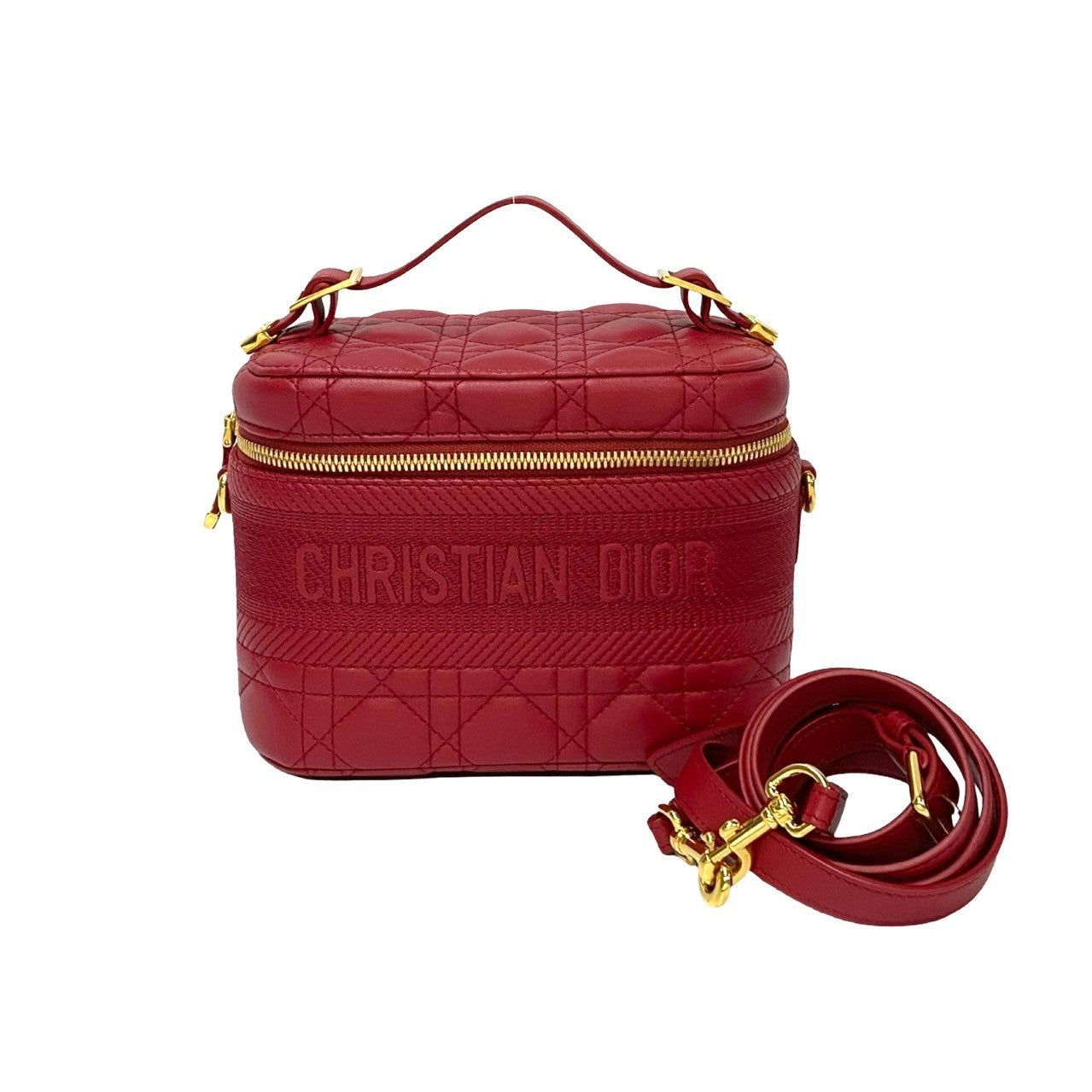 Dior Shoulder Bag leather Red Dior Travel Small