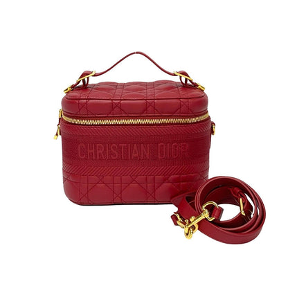 Dior Shoulder Bag leather Red Dior Travel Small