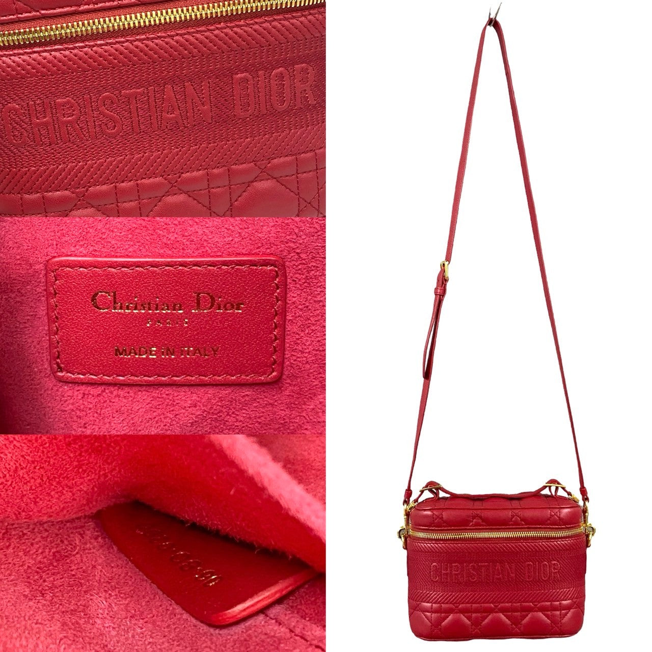 Dior Shoulder Bag leather Red Dior Travel Small