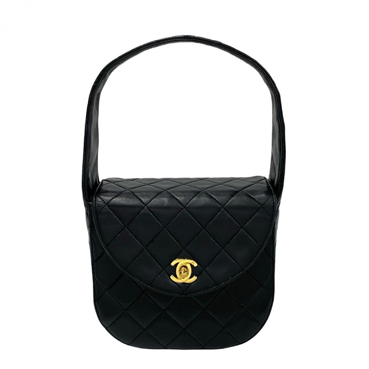 CHANEL Handbag lambskin black COCO Mark Matrasse Women