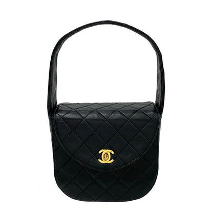 CHANEL Handbag lambskin black COCO Mark Matrasse Women