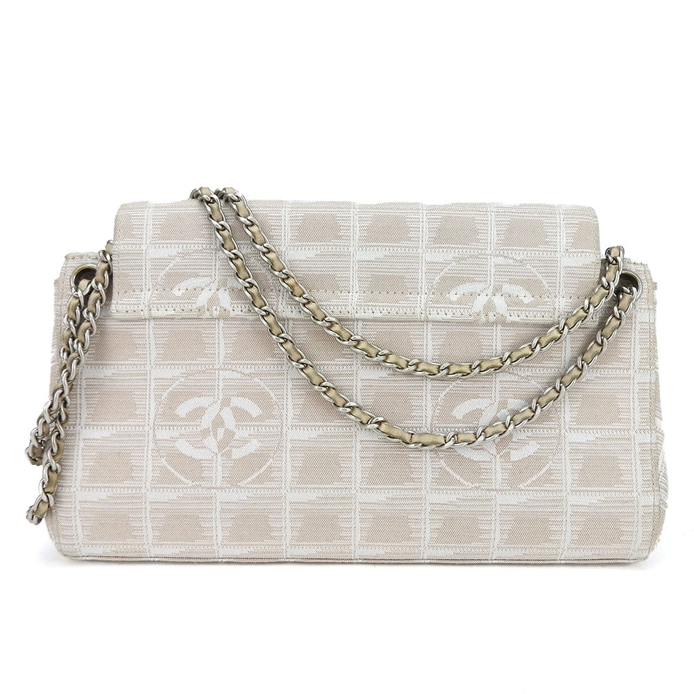 CHANEL Shoulder Bag Nylon beige New travel line