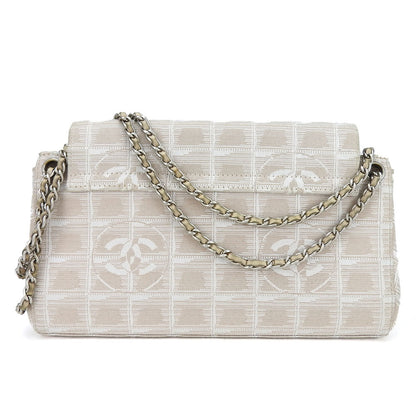CHANEL Shoulder Bag Nylon beige New travel line
