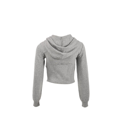 Celine Size S Cropped Hooded Sweater Cashmere Grey