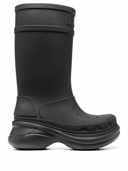 Luxury Balenciaga Trending 2025 Crocs Rain Boots Black