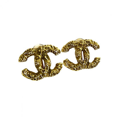 CHANEL Earring Gold Plated gold COCO Mark Lava Women