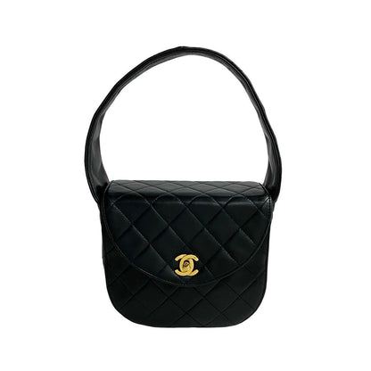 CHANEL Handbag lambskin black Matrasse