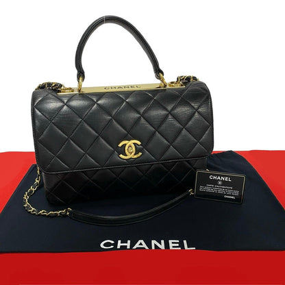 CHANEL Shoulder Bag lambskin black Matrasse