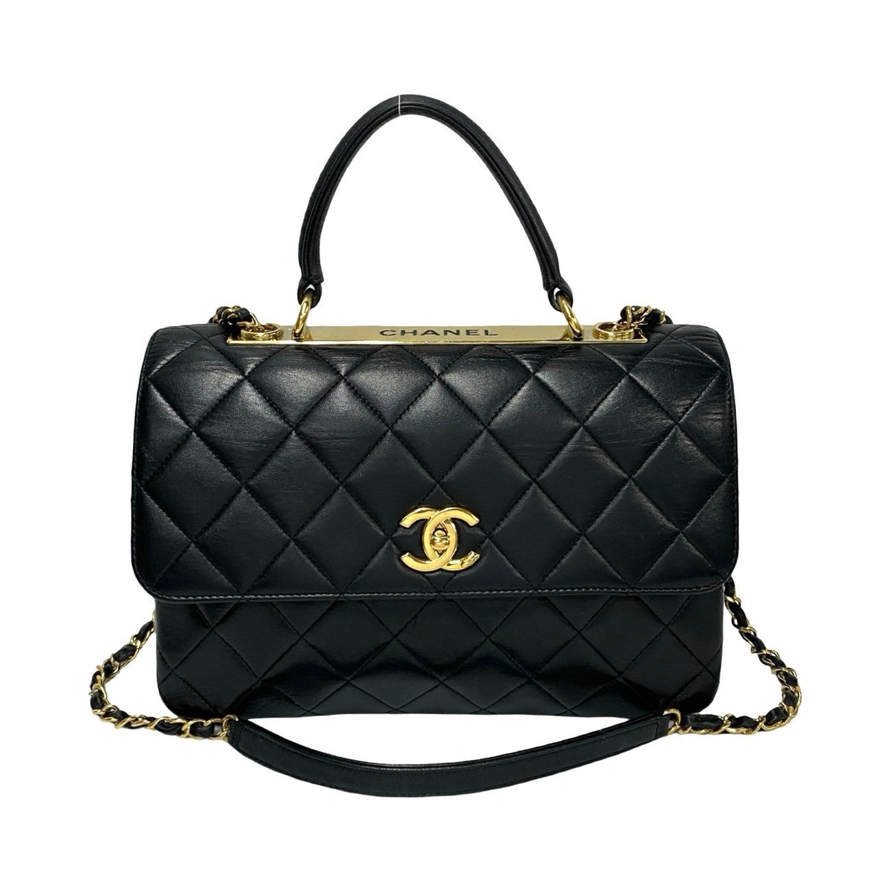 CHANEL Shoulder Bag lambskin black Matrasse