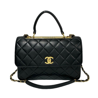 CHANEL Shoulder Bag lambskin black Matrasse