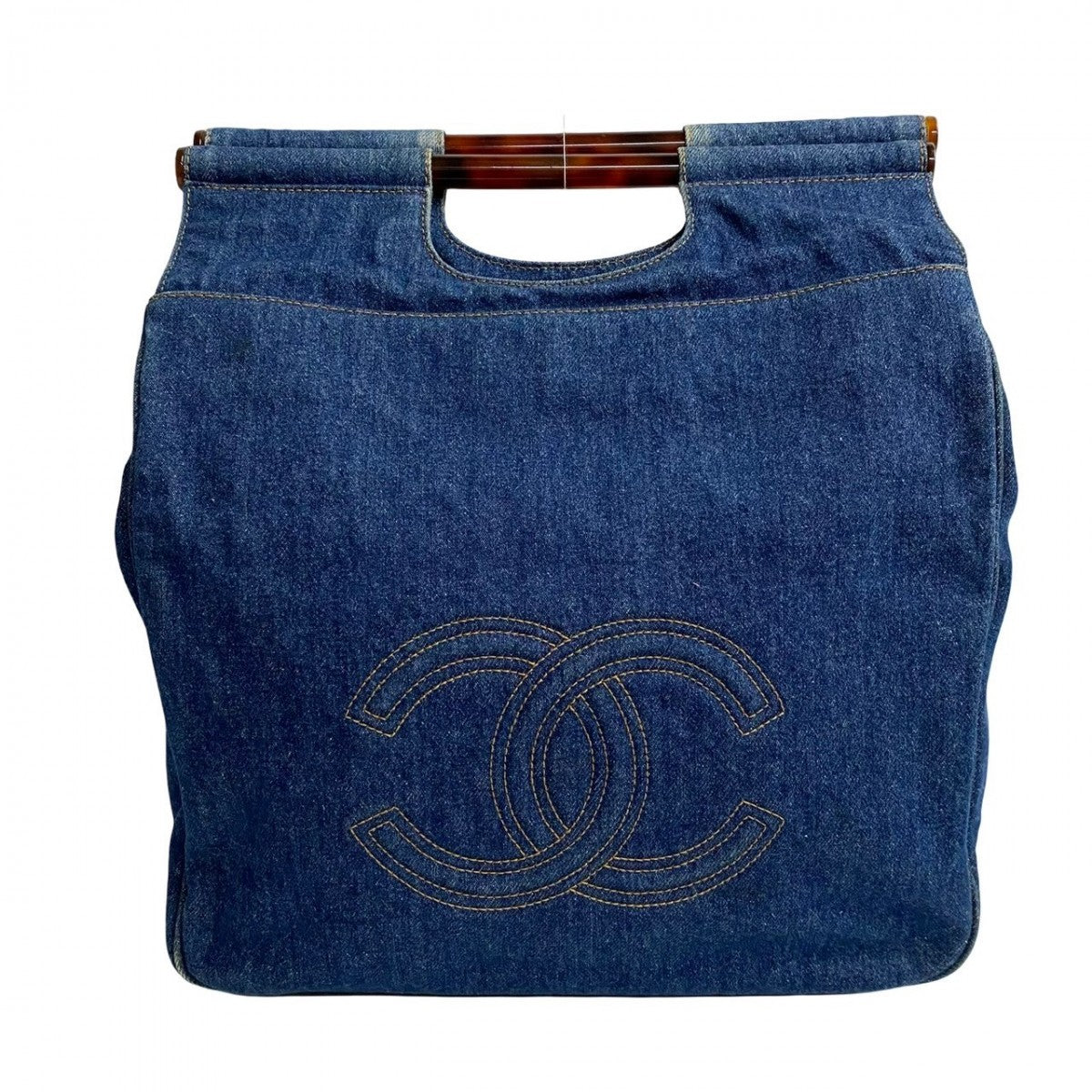 CHANEL Handbag Denim, Plastic blue COCO Mark Women