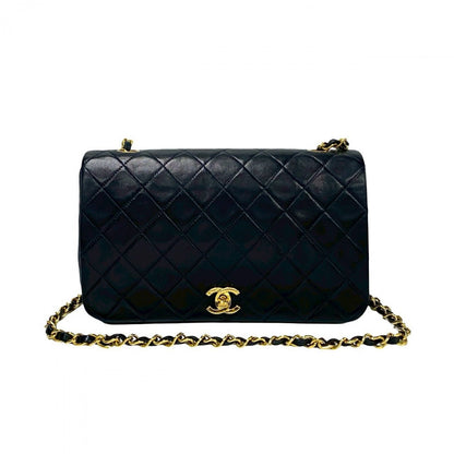 CHANEL Shoulder Bag lambskin Navy Full flap COCO Mark Matrasse Women