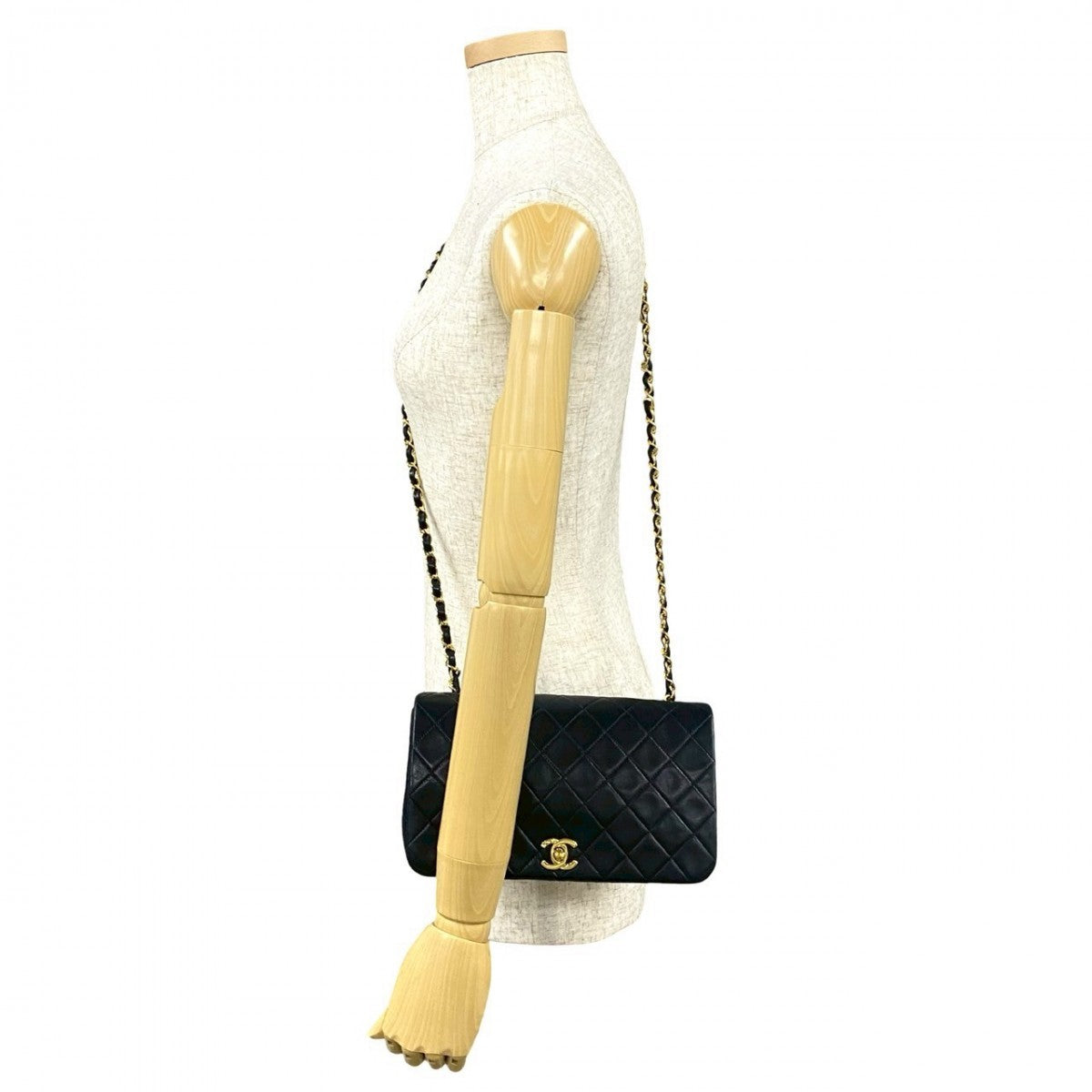 CHANEL Shoulder Bag lambskin Navy Full flap COCO Mark Matrasse Women