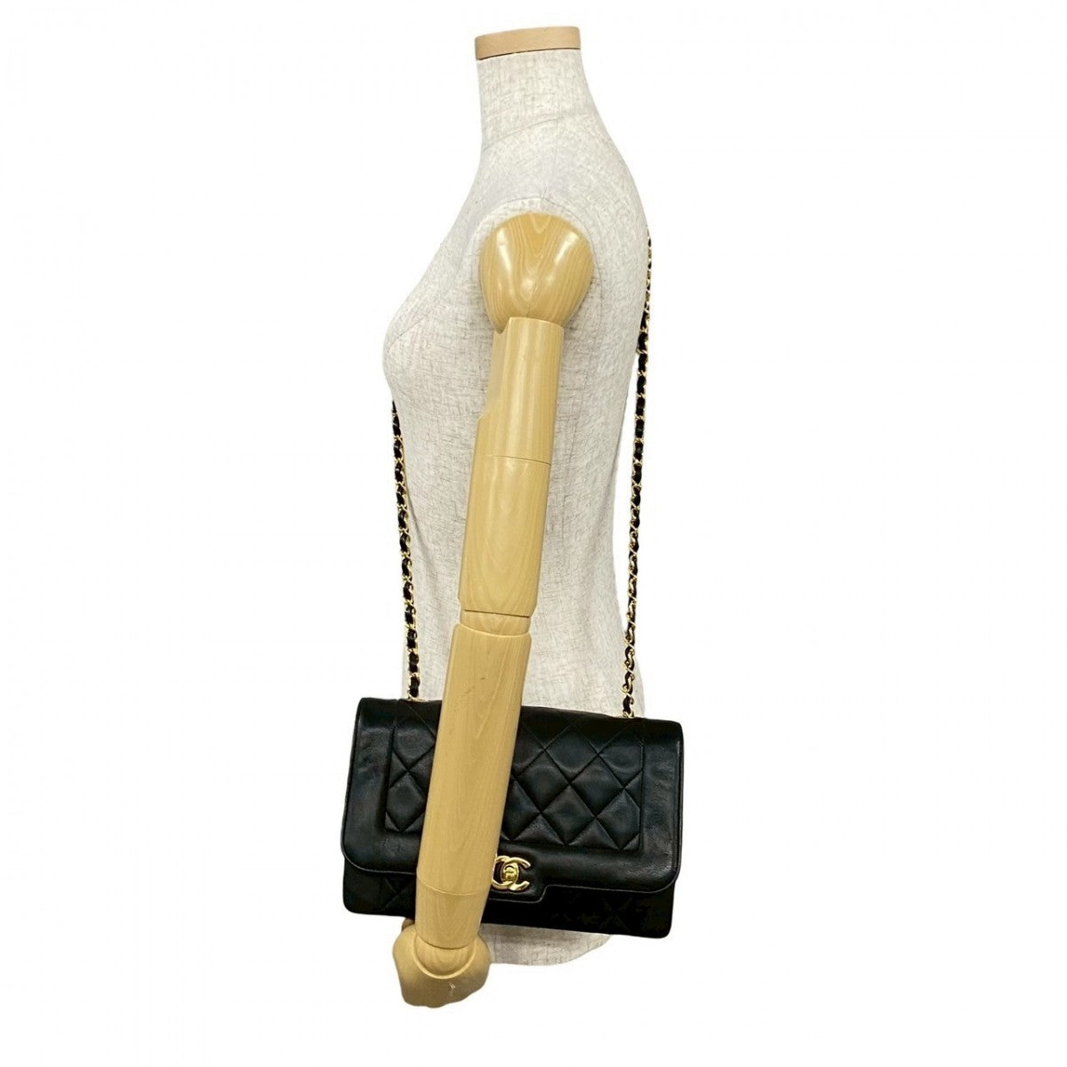 CHANEL Shoulder Bag lambskin black COCO Mark Matrasse Women