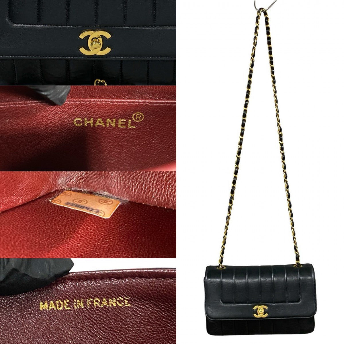 CHANEL Shoulder Bag lambskin black COCO Mark Mademoiselle Women