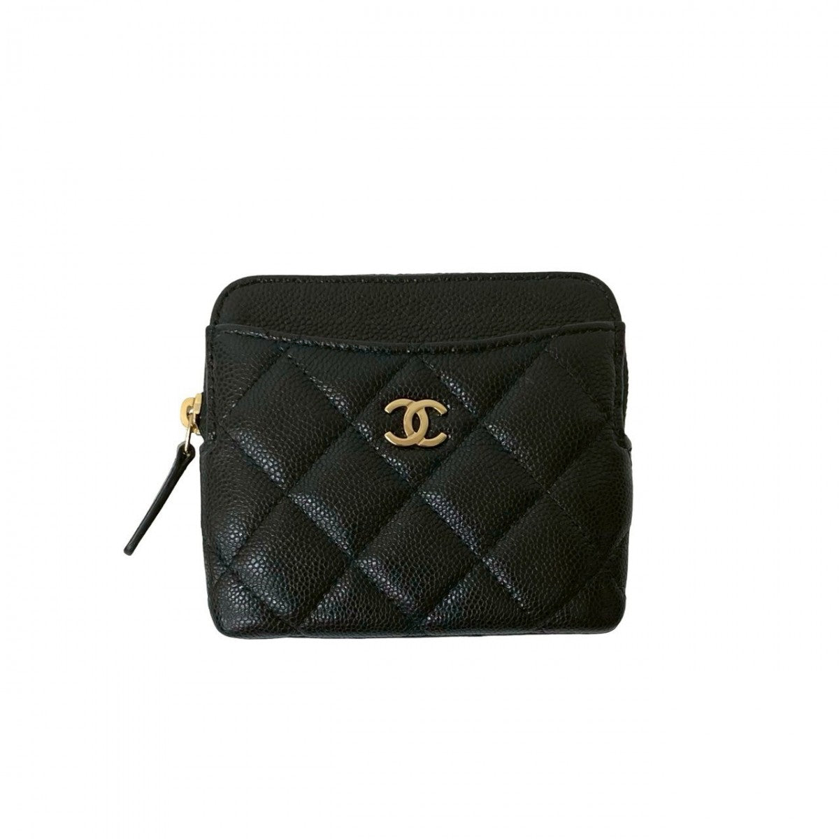 CHANEL Coin case Matt caviar skin black Matrasse