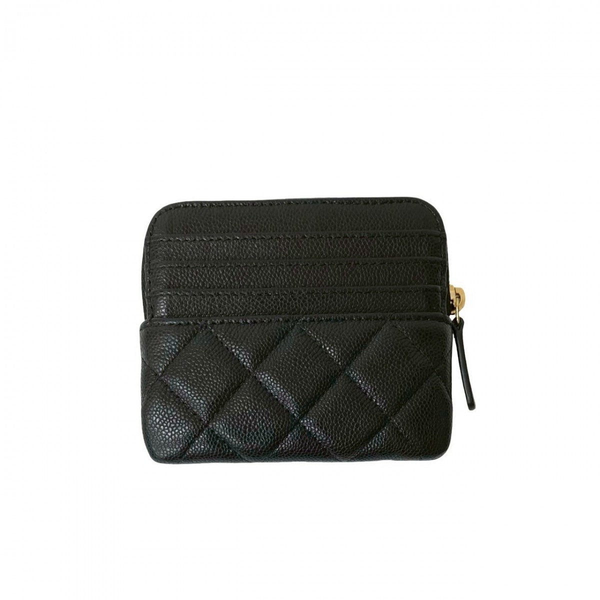 CHANEL Coin case Matt caviar skin black Matrasse