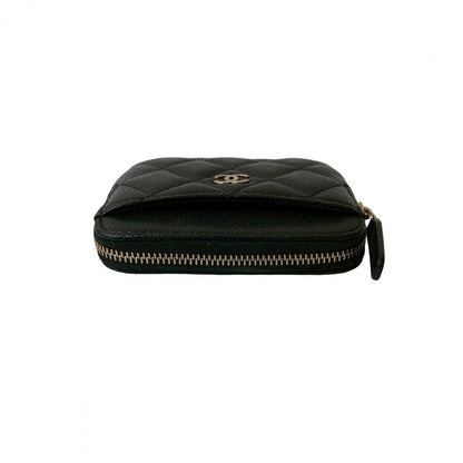 CHANEL Coin case Matt caviar skin black Matrasse
