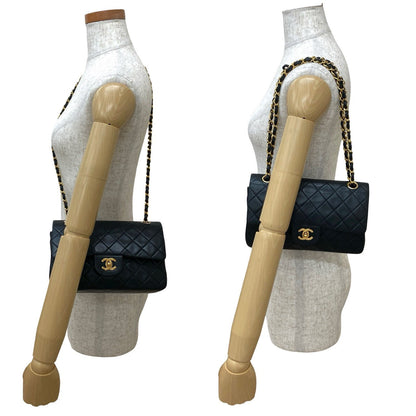 CHANEL Shoulder Bag lambskin black Matrasse