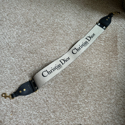 Dior Saddle Strap black canvas with Dior Logo