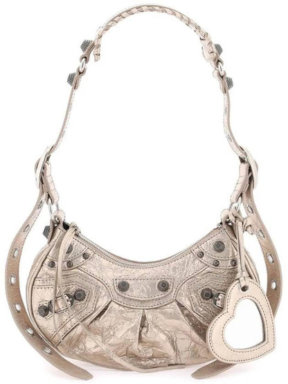 Luxury Balenciaga Trending 2025 Metallic Le Cagol XS Lambskin Shoulder Bag Metallic Beige