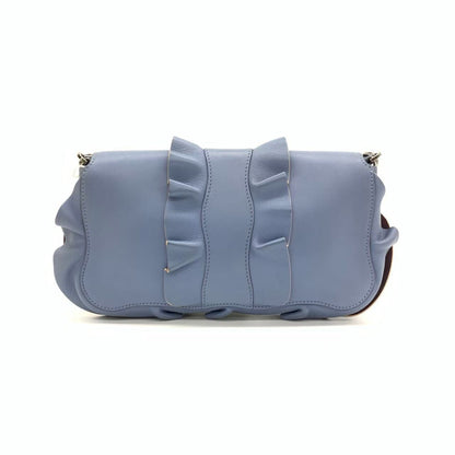 Fendi Baguette Calfskin Waves Baguette Blue Crossbody Bag