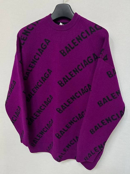 Luxury Balenciaga Trending 2025 Logo over knit sweater 110