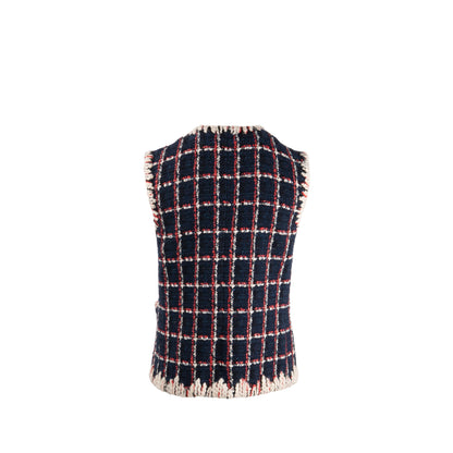 Chanel Size 38 19K Tweed Vest Wool/Cotton Multicolour