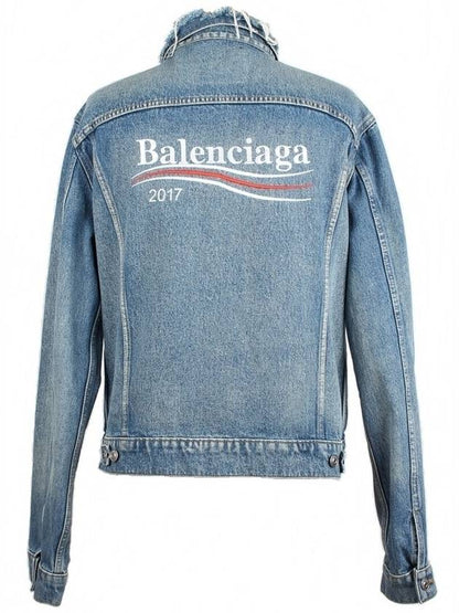 Luxury Balenciaga Trending 2025 wave logo denim jacket 50