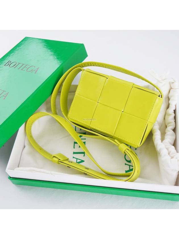 Luxury Bottega Veneta Cassette Small Leather Cross Bag Acid Kiwi