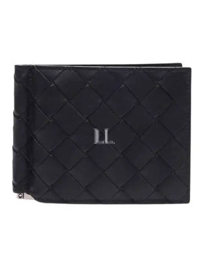Luxury Bottega Veneta Intrecciato Money Clip Half Wallet Dark Brown