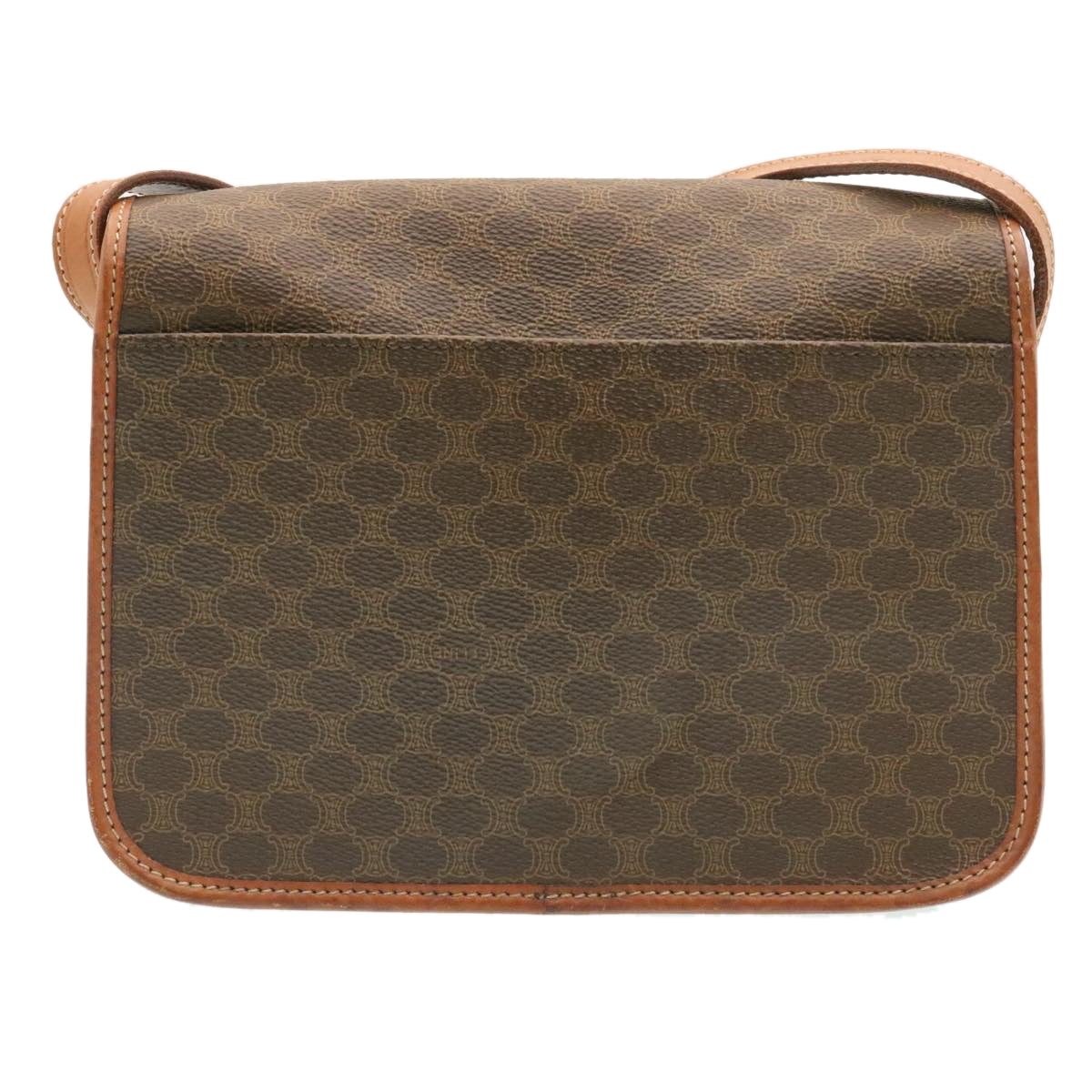 Luxury CELINE Macadam Canvas Circle logo Shoulder Bag Brown  26659