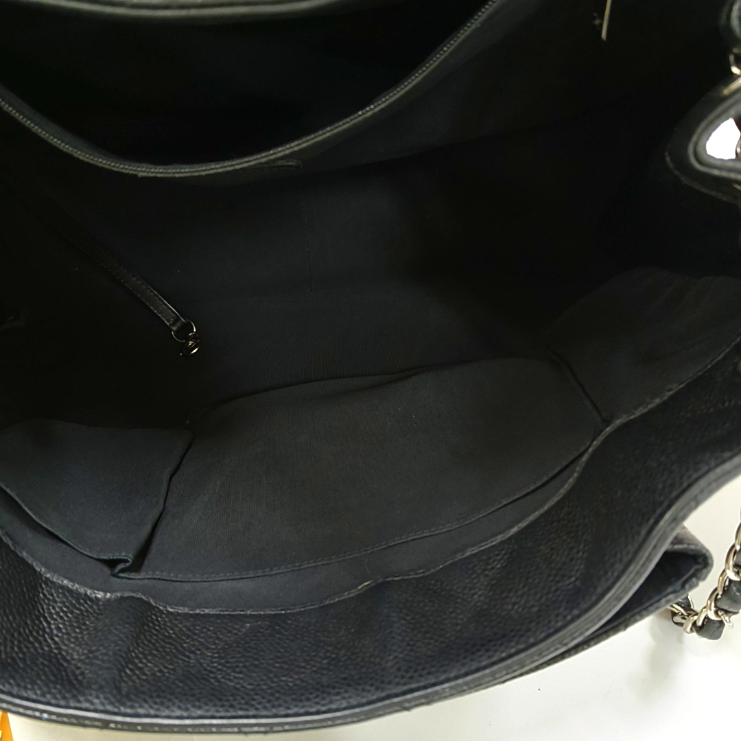 Chanel 2014 Paris-Edinburgh Flap Tote Bag Black Caviar Leather
