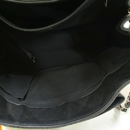 Chanel 2014 Paris-Edinburgh Flap Tote Bag Black Caviar Leather