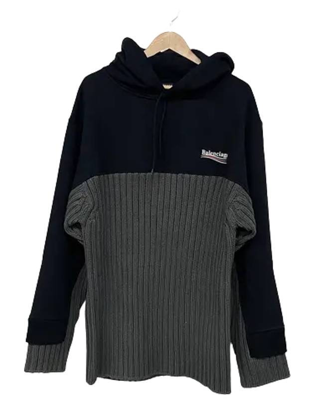 Luxury Balenciaga Trending 2025 Wave Logo Knit Hoodie Black