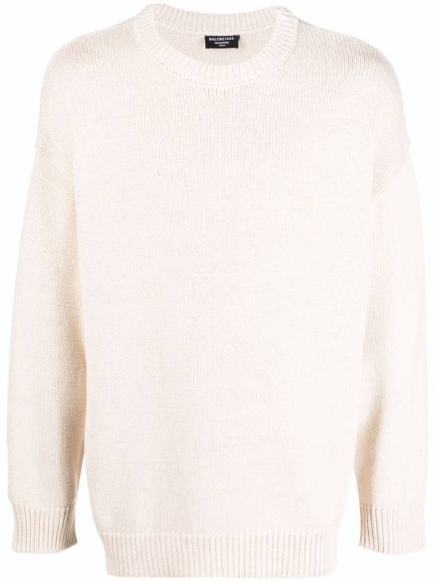 Luxury Balenciaga Trending 2025 Cotton Polyester Knit Top Ivory