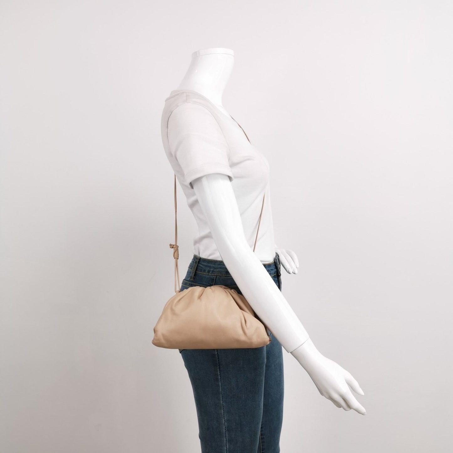 Bottega Veneta Pouch Mini Beige Nude Color Leather